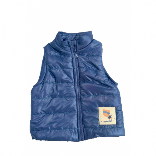 Βρεφικό Αμάνικο Γιλέκο με βαμβακερή επένδυση Vrefiko-Amaniko-Gileko-Vamvakeri-Ependisi Vest blue 773338